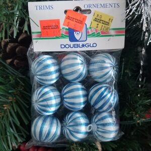 Vintage Blue and White Thread Holiday Ornaments
